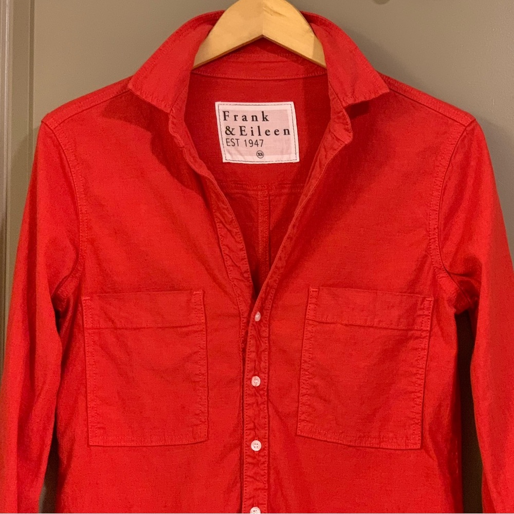 Frank & Eileen Southern Ireland Linen Blend Utility Mini Dress Red Size XS - Picture 10 of 16